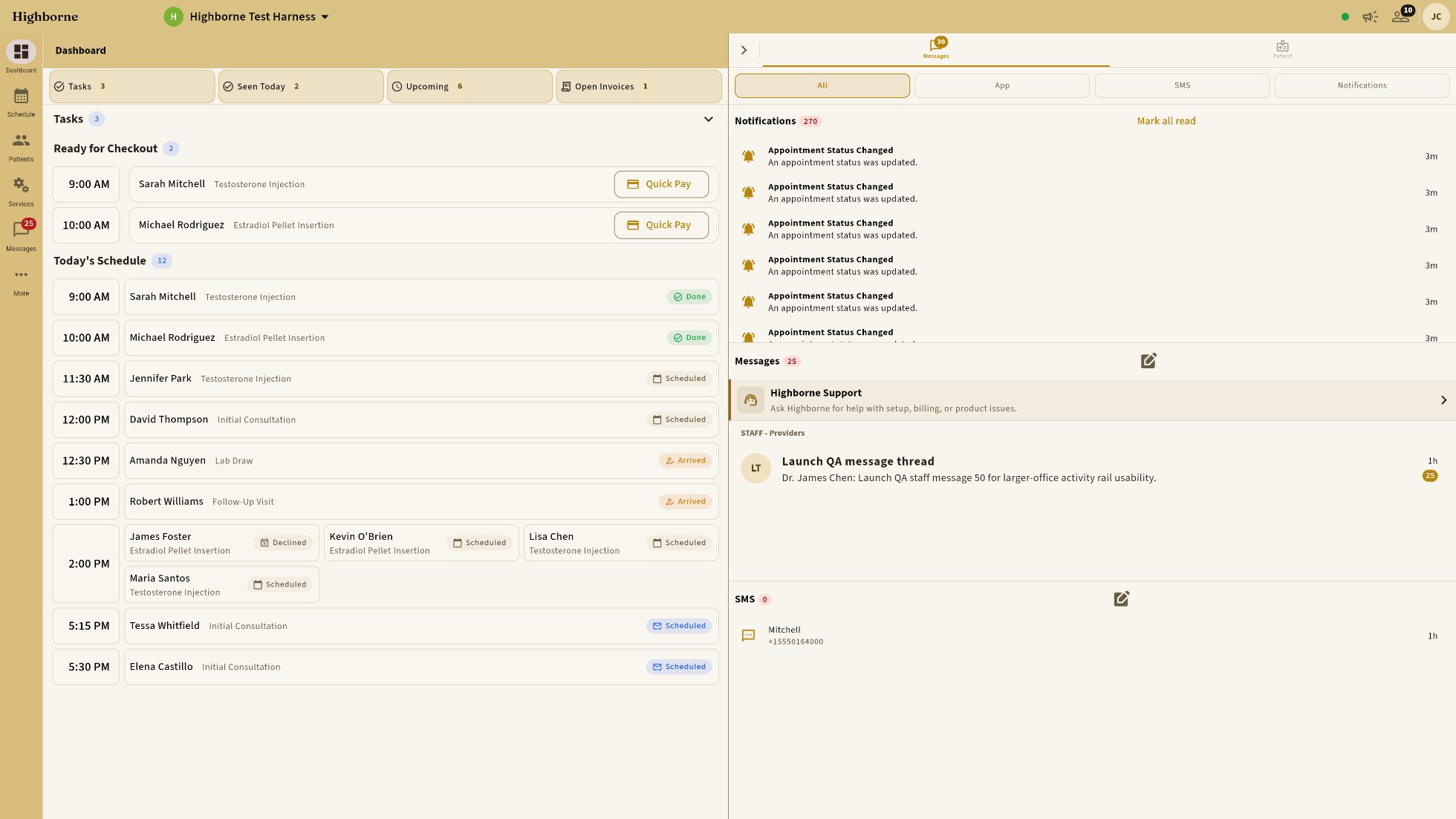 Luxury Gold with the Messages rail dragged to its maximum